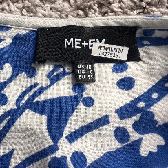 ME+EM Blue and White Patterned Maxi Dress - Picture 4 of 4